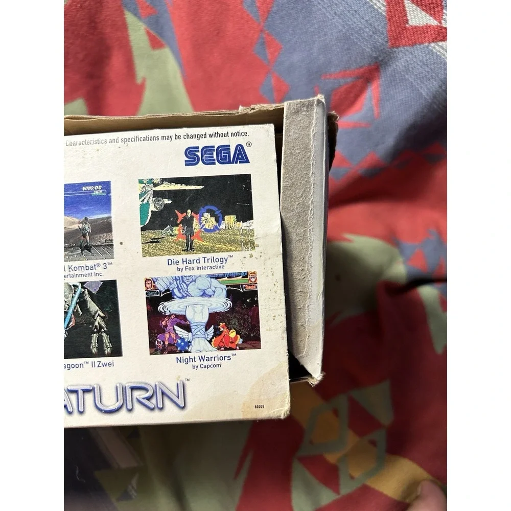 Sega Saturn Console In Original Box Working 3 Games Sampler CIB 2 Controller's